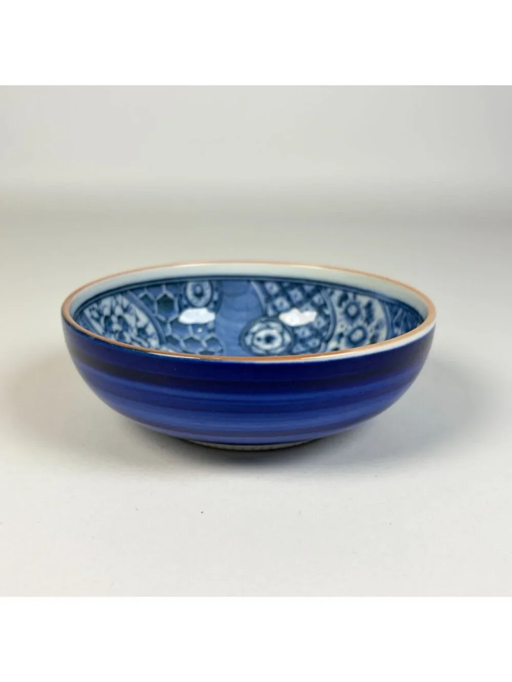 Vintage Takahashi San Fransisco Porcelain Dipping Bowl Blue White Floral